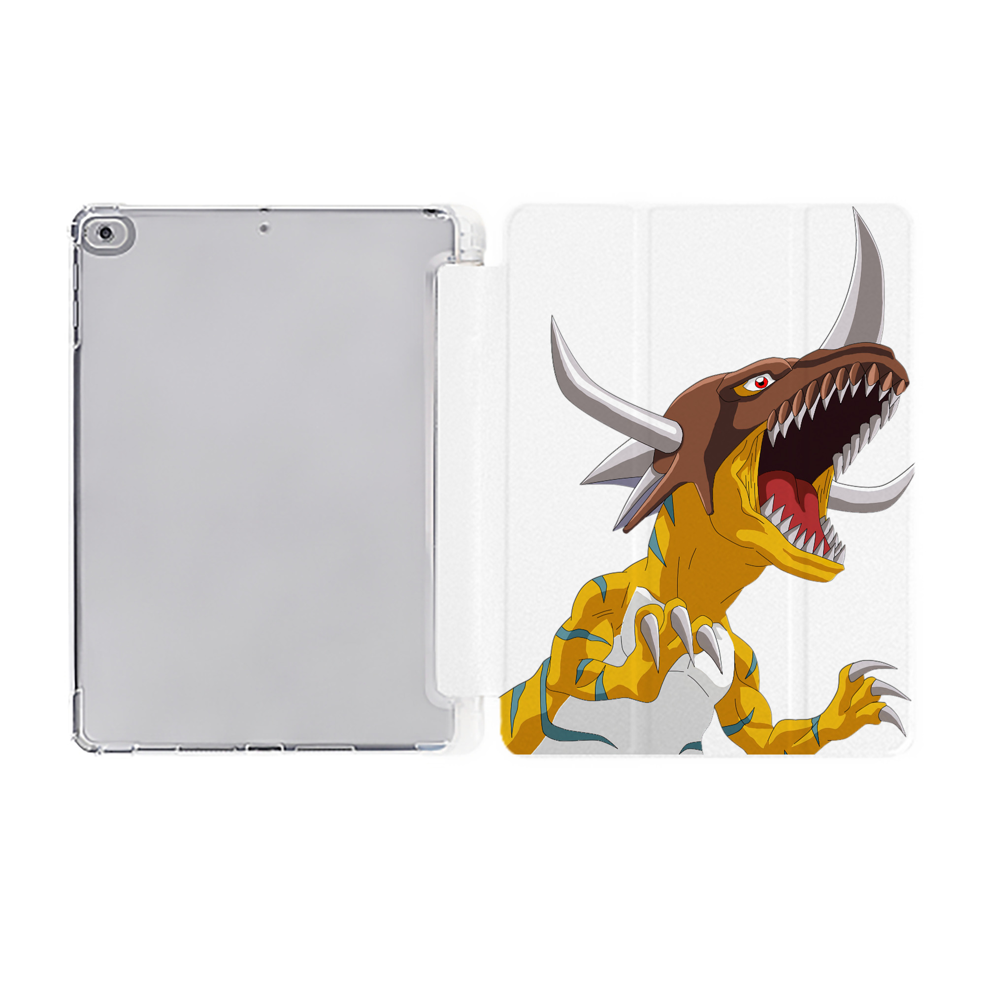 （画像用） Digimon デジタルモンスター/デジモン IPad ケース ペン収納付き 三つ折りスタンド PUレザー×シリコン 対応機種9.5/10.5/10.9インチ